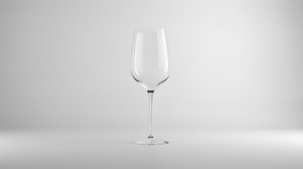 Poster - Empty tall clear wine glassIsolated on white background3D Rendering : Generative AI