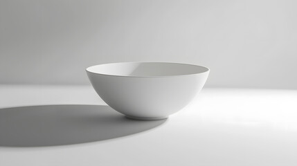 Wall Mural - White matted bowl on white background : Generative AI