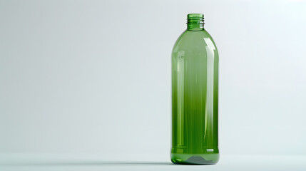 Poster - Front view of empty PET plastic green bottle isolated on white : Generative AI