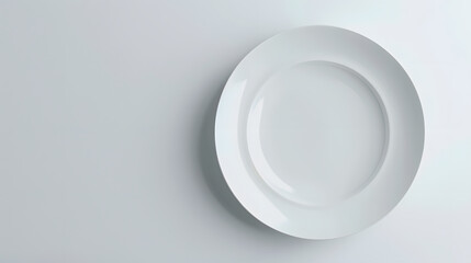 Aufkleber - White plate placed on a white background : Generative AI