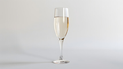 Poster - Empty champagne glass on a white background : Generative AI