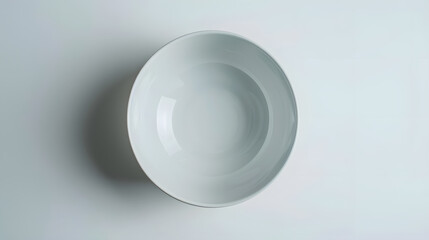 Aufkleber - Clean empty ceramic bowl isolated on white top view : Generative AI
