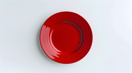 Aufkleber - Empty plate Isolated on white background View from above : Generative AI