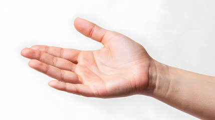 Aufkleber - open the palm of the hand isolated on white backgroundclipping path : Generative AI