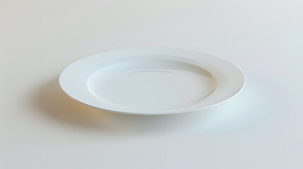Poster - white plate in three dimensions on a white background : Generative AI