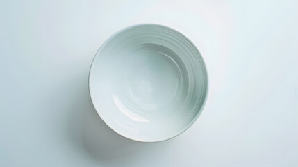 Aufkleber - Empty porcelain bowl isolated on white top view : Generative AI