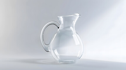 Aufkleber - Empty glass jug isolated on white background Clipping path : Generative AI