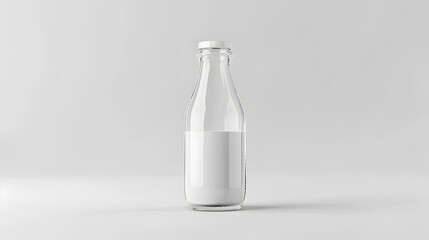 Poster - empty milk bottle isolated on white with clipping path : Generative AI