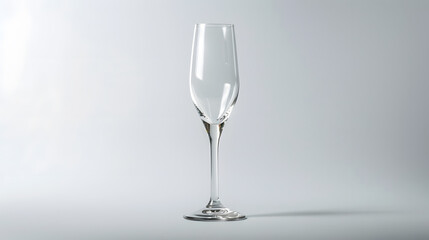 Poster - Empty champagne glass on a white background : Generative AI