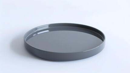 Aufkleber - Empty ceramic plate gray round tray plate isolated on white background with clipping path : Generative AI