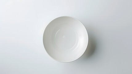 Poster - Top view of white empty ceramic dip bowl isolated on white : Generative AI