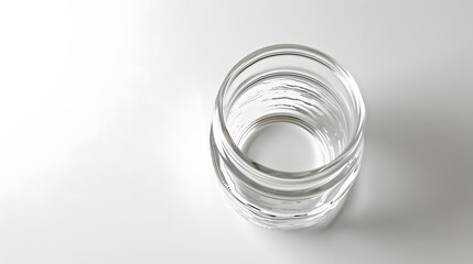 Poster - An empty open glass jar Isolated on a white background top view : Generative AI