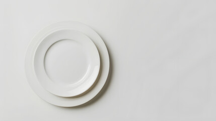Poster - white plate isolated on white background : Generative AI