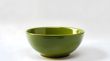 Poster - empty green ceramic bowl isolated on white background : Generative AI