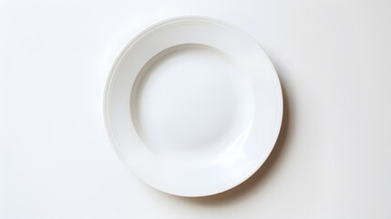 Poster - Empty plate Isolated on white background View from above : Generative AI