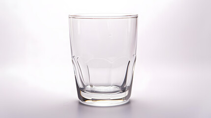 Poster - Empty glass for water juice or milk on white background : Generative AI