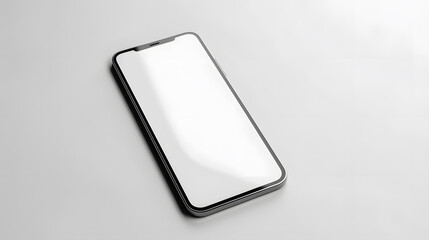Aufkleber - Smartphone with a blank screen on a white background Smartphone mockup closeup isolated on white background : Generative AI