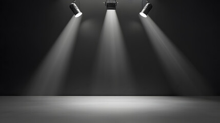 Poster - Product showcase with spotlight Black studio room background Use as montage for product display : Generative AI