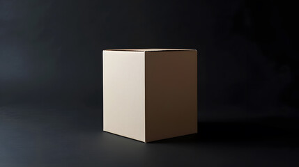 Poster - paper box isolated on black background : Generative AI