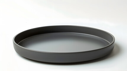 Aufkleber - Empty ceramic plate gray round tray plate isolated on white background with clipping path : Generative AI