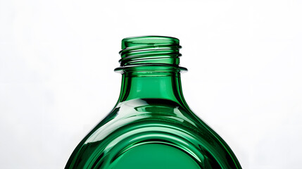 Poster - Front view of empty PET plastic green bottle isolated on white : Generative AI