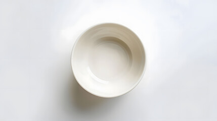 Aufkleber - Clean empty ceramic bowl isolated on white top view : Generative AI