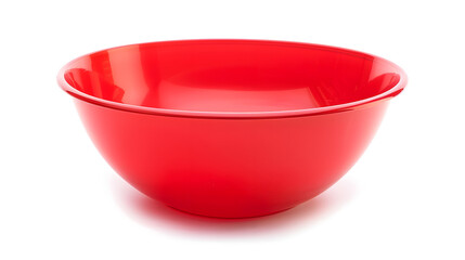 Aufkleber - Empty red plastic bowl isolated on white with clipping path : Generative AI