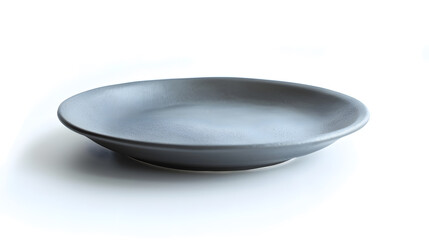 Aufkleber - gray Round Empty Textured plate on white background isolated selective focus : Generative AI