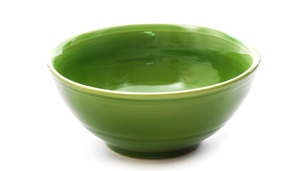Aufkleber - empty green ceramic bowl isolated on white background : Generative AI