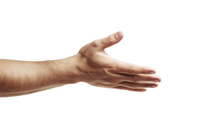 Aufkleber - Open male hand isolated on white background greeting armcopy space : Generative AI