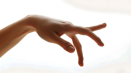 Aufkleber - Closeup female hand making picking gesture isolated at white background : Generative AI