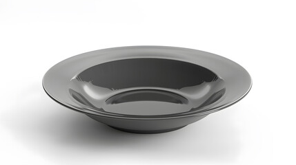 Aufkleber - gray Round Empty Textured plate on white background isolated selective focus : Generative AI