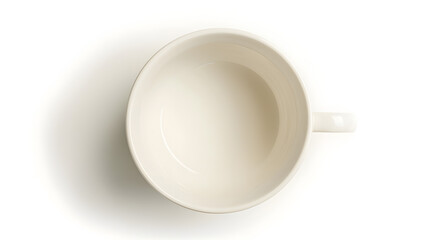 Poster - Top view of empty coffee cup isolated on white : Generative AI