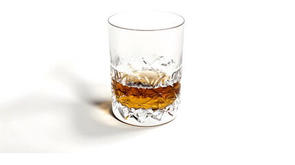 Poster - Empty and clean whiskey glass isolated on white background with clipping path : Generative AI