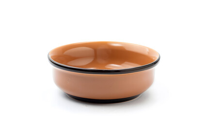 Poster - Empty ceramic bowl for pet food isolated on white background : Generative AI