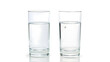 © Generative AI - tall empty half and full glass of water isolated on white with clipping path included : Generative AI