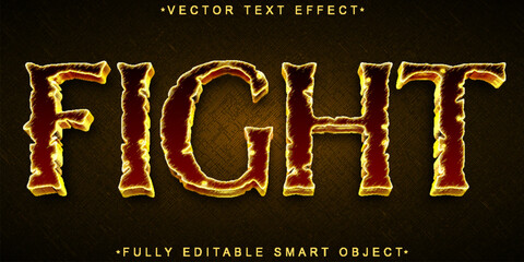 Poster - Brown Street Fight Vector Fully Editable Smart Object Text Effect