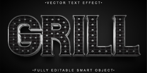 Poster - Bbq Grill Vector Fully Editable Smart Object Text Effect