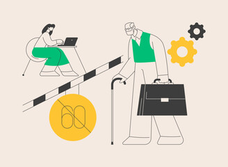 Poster - ageism social problem abstract concept vector illustration.
