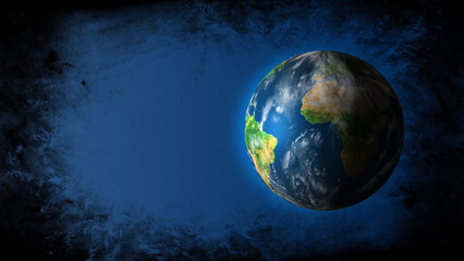 Wall Mural - the earth on the black background. elements of this image furnished by nasa.