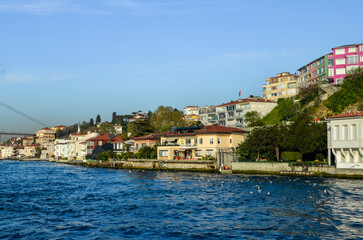 Wall Mural - view of the houses near the bosphorus