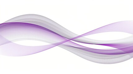 Wall Mural - Elegant purple and white abstract wave design on a clean background