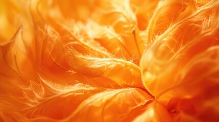 Wall Mural - Fresh petal fiber of orange revealed by sliding open an orange background concept of orange pattern