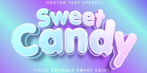 Poster - Soft Shiny Colorful Sweet Candy Vector Fully Editable Smart Object Text Effect