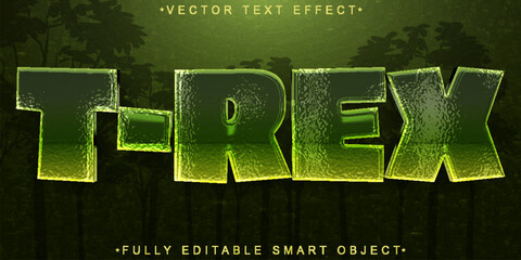 Poster - Green T-Rex Vector Fully Editable Smart Object Text Effect