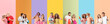 © Pixel-Shot - Collage of young couples on color background. Travel concept