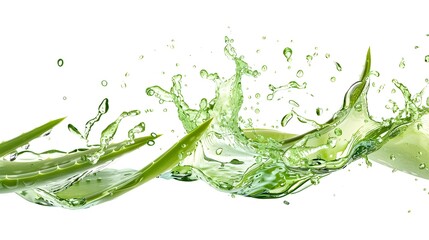 aloe splash isolated on white background.