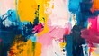 Bold Brushstrokes Evoking Creativity and Energy in a Vibrant Colorful Abstract Painting