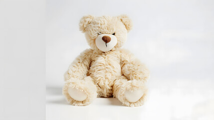 Cute teddy bear isolated on white background : Generative AI