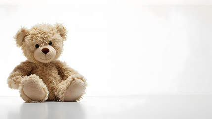 Cute teddy bear isolated on white background : Generative AI